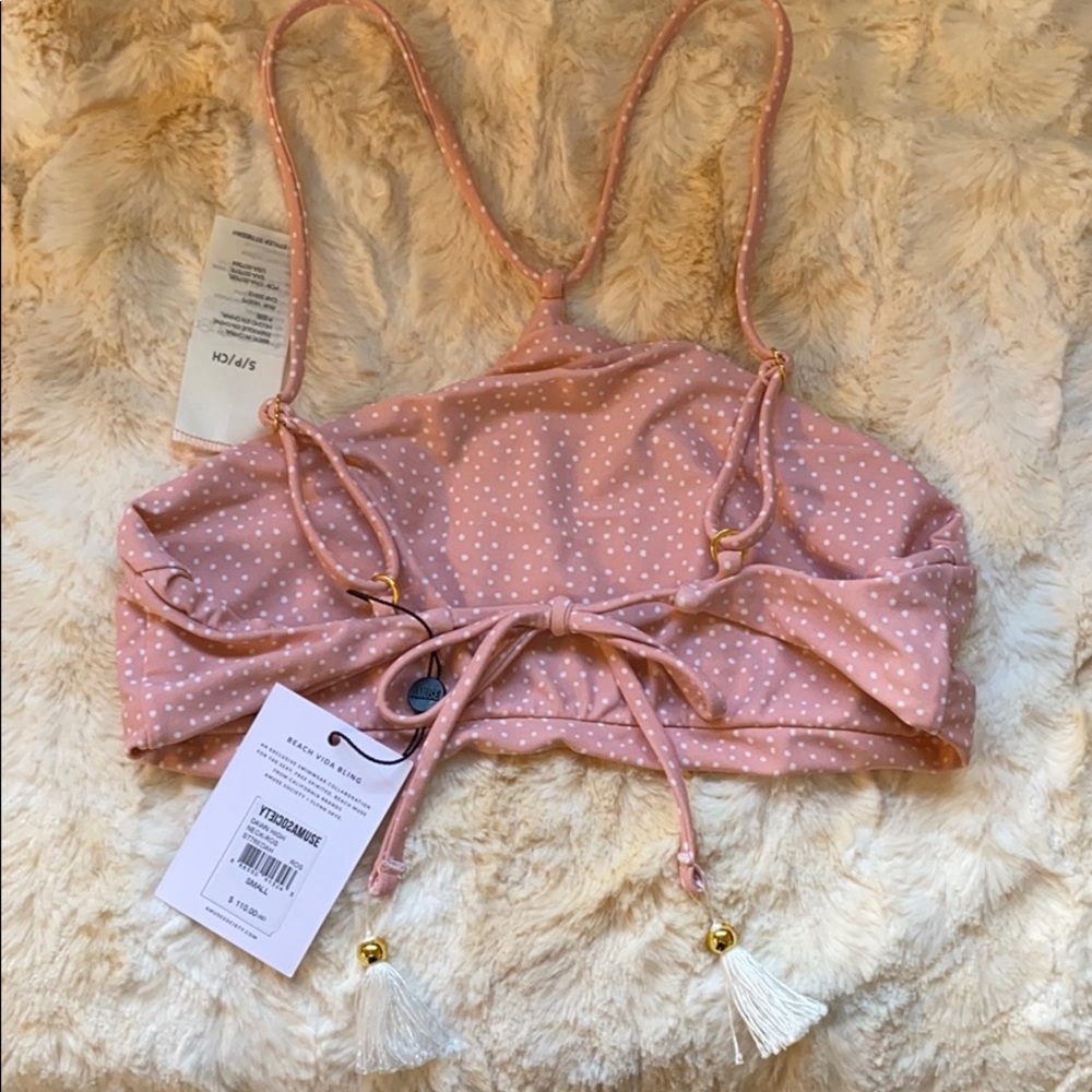 Amuse Society Dawn High Neck Swim Top Size Small - Picture 6 of 6